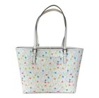 Michael Kors Jet Set Medium Carryall Airplane Print Tote White Bag Logo