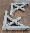 Vintage Pr Wood Corbel White Weathered Architectural Salvage Brackets 13 X11x1 5