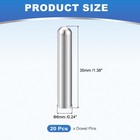 20pcs 6mm X 35mm Dowel Pins  304 Stainless Steel Round Head Pin  Silver