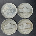 Lot Of 4 Usa Jefferson Nickels 5 Cent Coins Years  1946 1952 1960 2000 Vintage