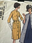 Vintage 1964 Mccall   s 7205 Dress Coatdress Coat Size 12 Complete Cut Pattern