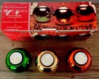 3 Vintage Metallic Ceramic Ball Ornament Votive Candle Holders Christmas Decor