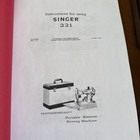 Singer Featherweight Sewing Machine  221 Instructions Large Format Reprint