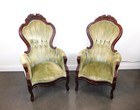 Pair Of Victorian Style Armchairs By Kimball Furniture Company