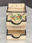 Vintage Japan Hand Painted Cream Floral Match Box Holder Wall Hanger Ceramic