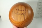 Vtg Signed Marked Sowe Konst Sweden Teak Wood Orb Sphere Nut Dish Modern Design
