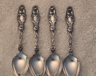 Lily Gorham whiting Set 4 Sterling Silver Demitasse Spoons No Mono Gorham Mark