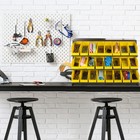 Small Parts Organizer With 24 Plastic Storage Bins-powder-coated Steel Rack