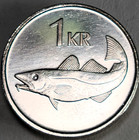 Iceland 1999 - 1 Krona Coin 21 5mm Km  27a      Fish Coin      Island B-uncirculated