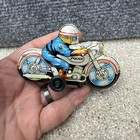 Vintage Tin Friction Police Motorcycle Toy Made In Japan 4   as Is 