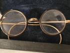 Antique G f  Shur-on Windsor Eyeglasses Round Black Wire Rim Gold Filled   