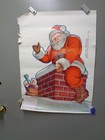 1948 Vintage Santa Claus Poster For Store Advertising Display 1951 Soda  