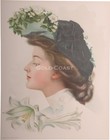 Victorian Women  Flowers 1906 Five Different Color Litho Prints-chromolithograph