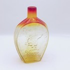 Vtg Amberina Yellow To Red Success To The Railroad Glass Bottle Flask Liquor Htf