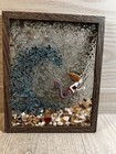 Mermaid Glass Resin Art Nautical 11   x9    Beautiful Wave And Shells Mcm Htf Beach