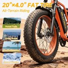 48v 16ah Bluvall 1000w 20  Fat Tires Electric Dirt Bike For Adult 31 Mph 7 Speed