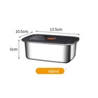 Stainless Steel Lunch Box Leak Proof Bento Food Storage 600ml