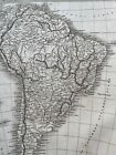 South America Antique Map 1843 Engraving