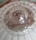 Vintage Ceiling Light Shade Art Deco 3 Chain White W clear Glass  