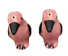 Vintage Pink Tropical Bird Salt   Pepper Shakers  No Damage  Estate Sale