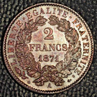 France  2 Franc  1871a  Choice Bu  Pretty Toning