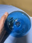 Blenko 5  Turquoise Blue Blown Glass Bubble Orb Ball Sphere