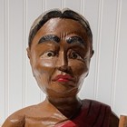Wooden Indian Woman Statue Hand Carved Made In India Vintage Sculpture Mcm Decor