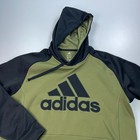 Adidas Hooded Sweatshirt Mens Medium Green Hoodie Pullover Logo Sports Fleece