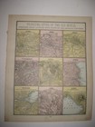 Large Antique 1888 Asia Map China Canton India Delhi Formosa Japan Korea Tibet