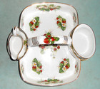 Hammersley Strawberry Ripe Tea Basket Sugar Creamer Set Bone China England