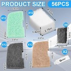 56 Pcs Aquarium Filter Media Set - Ammonia  Phosphate   Nitrite Remover Pads  Ac