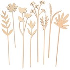 Wood Birth Flower Wooden Wildflowers Stems Bouquet - 8 Laser Cut Flowers For 