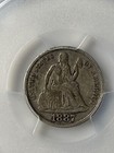 1887 S Seated Liberty Silver Dime Pcgs Vf25  pcgs Population 4 