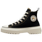 Converse Girls Glazed Chrome Lugged Lift Hi Black White Shoe Size 7 New