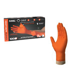 First Glove Orange Nitrile Disposable Gloves 8 Mil Raised Diamond Texture S-2xl