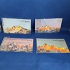 Metal Bookmark Set Mountain Scene Gold Trim   Chain Golden Sunshine New 4pc Set