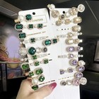 Elegant Rhinestone Hair Clips Set For Women Girls  1 Pair Crystal Pearl Flow   