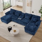 Modern U-shaped Oversized Sectional Sofa Couch W  Usb Port storage cup Holder