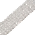 Clear Cubic Zirconia Faceted Round Beads 2mm 3mm 4mm 15 5   Strand