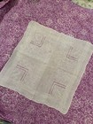Antique Hand Embroidered Linen Ladies Handkerchief Cutwork Lace Whitework Floral