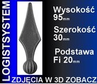 1 Piece Metal Decorative Finial Fence Post 95x30mm 40 071 01