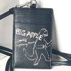 Coach Id Lanyard Cao25 Rexy Dinosaur Sketch Black Leather Card Holder