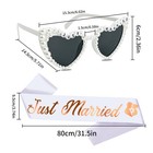 Just Married Bride And Groom Sunglasses With Sash Wedding Honeymoon Accessories 