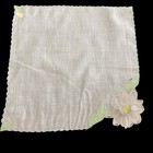 Vintage Madeira Hanky Handkerchief White Magnolia Trembler Flower Floral Hk247