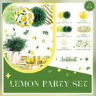 Wedding Party Decorations Set  12 Pcs Yellow Green White Lemon Pattern Paper    