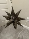 Hanging Moroccan Moravian Metal Star Lantern Lamp Light