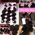 Unice 8a Peruvian Body Wave Human Hair 3 Bundles Wet Wavy Human Hair Extensions