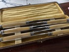 Six Sterling Silver Horn Handle French Dinner Knives Coutellerie Superieure Case