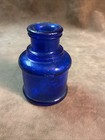 Vintage Cobalt Blue Maryland Glass Company Spool Shaped Ink Bottle