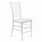 Foh   Set Of 3 Acrylic Event Chair With Cushion For Wedding  Banquet  Party 